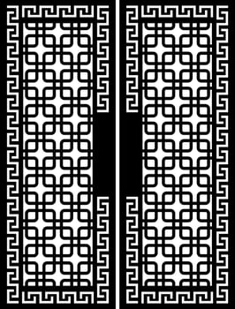 Black and White Geometric Pattern of a Decorative Door vector