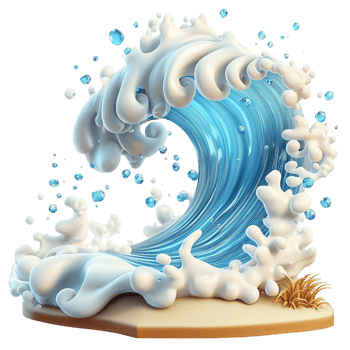 Powerful ocean wave crashing white foam blue water showcasing the raw energy beauty unstoppable force of the sea. png