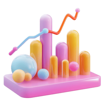 Colorful abstract 3D illustration depicting data analysis and growth png