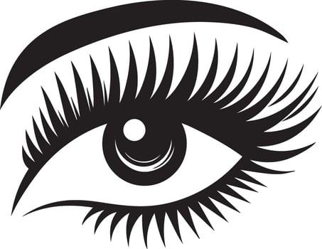 a black and white illustration of a woman's eye vector