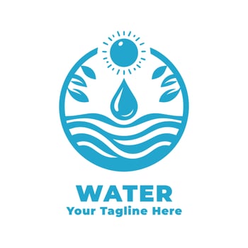Logo Simple Water Illustration With Flat Background vector