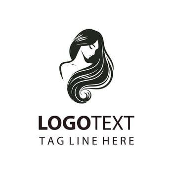 Curl Boutique Woman Hair Logo vector