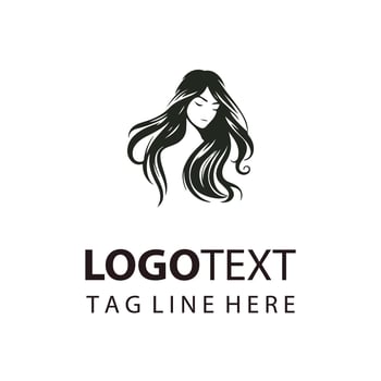 Silken Locks Woman Hair Logo vector