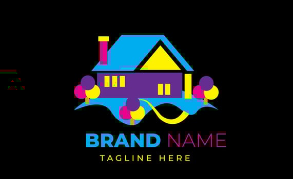 real estate company logo colorful background vector