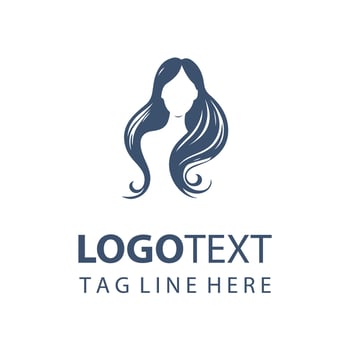 Sleek Shine Woman Hair Logo vector
