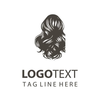 Curl Couture Woman Hair Logo vector