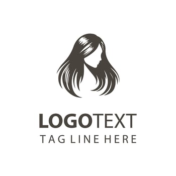 Gorgeous Mane Woman Hair Logo vector