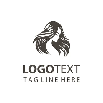 Velvet Mane Woman Hair Logo vector