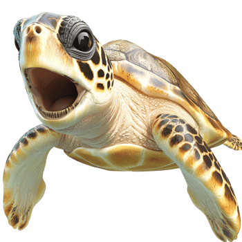 Stunning sea turtle gliding through water, its shell a testament to resilience ocean wonders. png