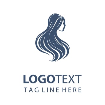 Radiant Tresses Woman Hair Logo Design vector