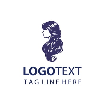 Curl Chic Woman Hair Logo vector