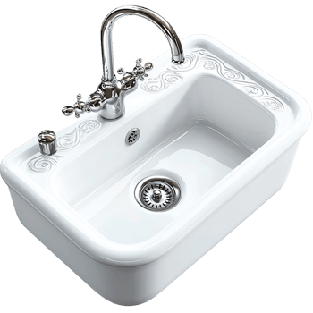 Classic white sink brass flows, offering hygiene, function, home essentials. png