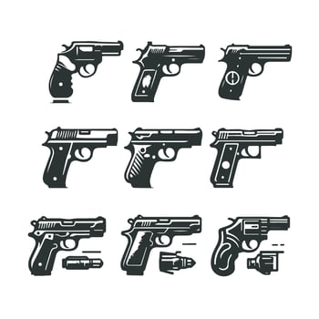 Precision Pistol pistol collection logo vector