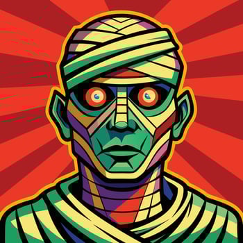 close-up illustration of a mummy vector