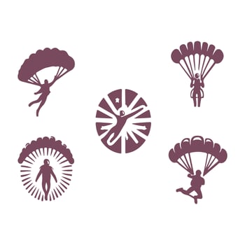 Sky Wave Skydiving collection logo vector