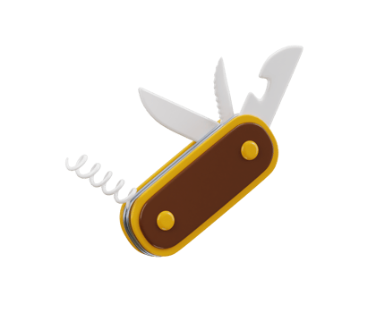 Pocket Knife icon 3d render concept of Folding Knife icon illustration png