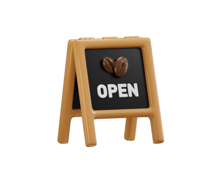 Coffee shop outside billboard, street chalk board cafe menu, restaurant outdoor stand. Information and promotion outside billboard png