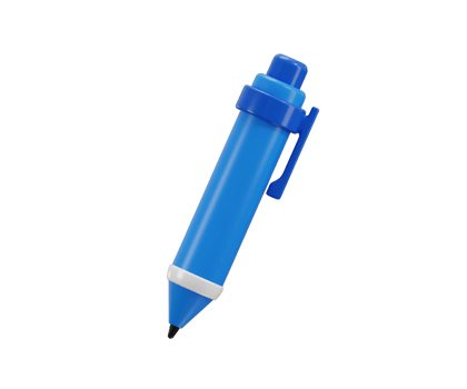 Pen stationery icon 3d render concept of school stationery education illustration png