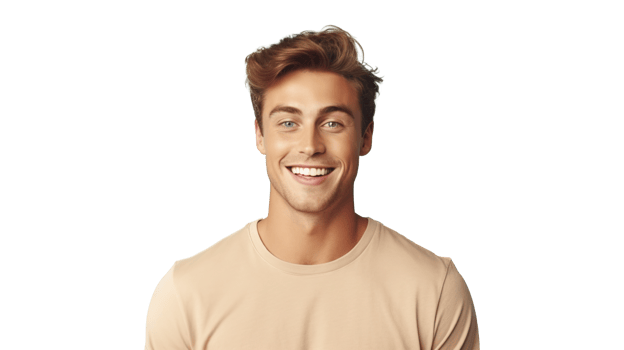 Handsome Young Smiling Man Isolated on Transparent png