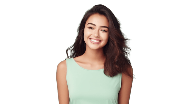 Beautiful Young Smiling Woman Isolated on Transparent png