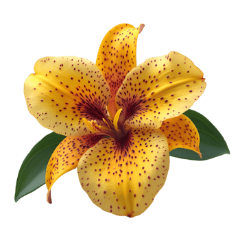 Yellow Lily Flower with Dark Spots Botanical Beauty Nature Closeup png