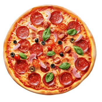 Hot and Cheesy Pizza on Transparent Background png