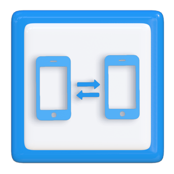 Simple 3d icon of mobile data transfer. Suitable for presentation media, design templates, brochures, promotional media and advertisements. png
