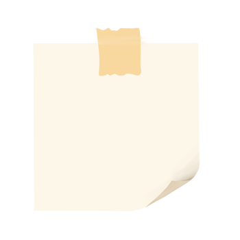 Sticky Note with Tape curled at the corner png