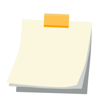 Sticky Note Illustration with Adhesive Strip png