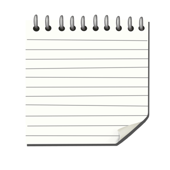 Blank minimmalist Spiral Notepad with curled at the edge png