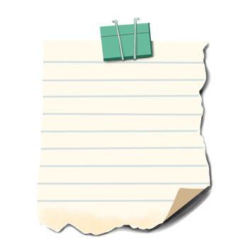 Torn old Paper with green clip png