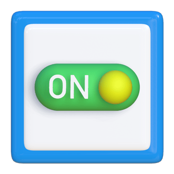 Simple 3d icon of switch on button. Suitable for presentation media, template design, brochure, promotional media and advertisement png