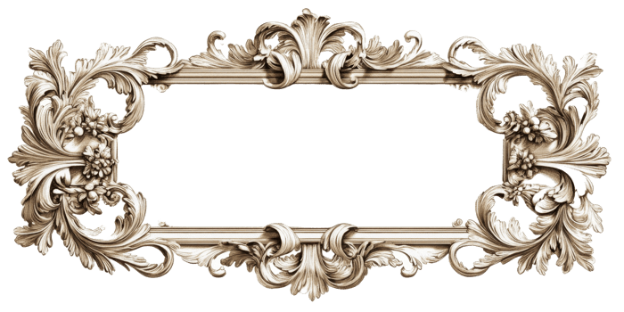 An Ornate Rectangular Frame Decorated With Floral and Leaf Motifs png