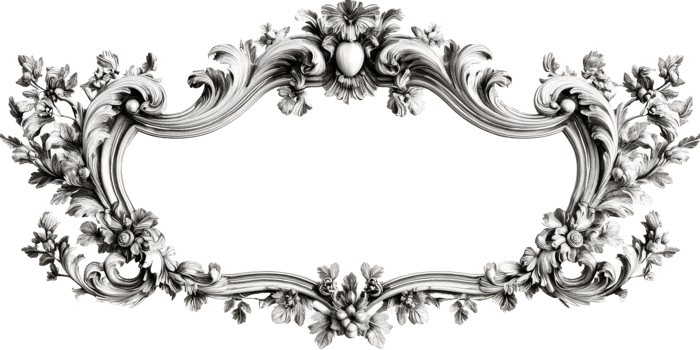 An ornate floral decorated frame of intricate design and structure png