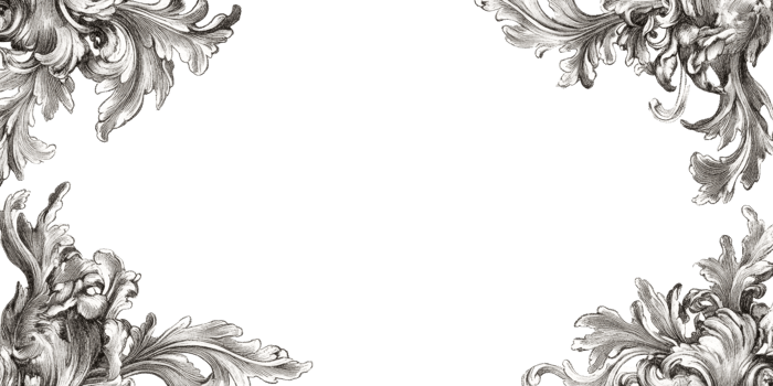 Decorative Ornate Floral Corner Framework Design In Monochrome Tones png