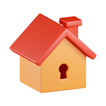 House with Keyhole 3D Icon png
