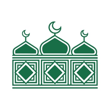 Minimalist Mosque Art with Crescent Moons vector