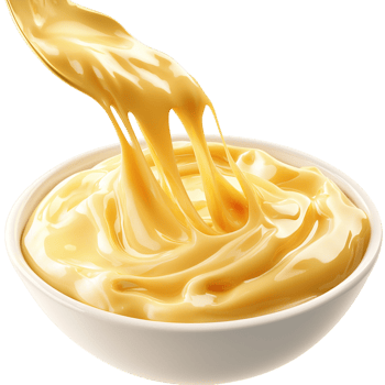 Melted cheese bowl accompanied by crispy tortilla chips offers an irresistibly creamy, savory, flavorpacked snacking indulgence. png