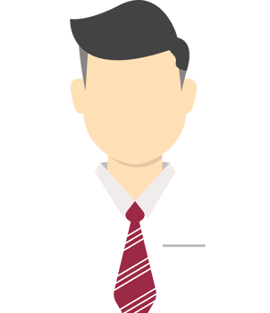Minimalist businessman icon with red tie isolated on background. Concept for business poster graphic design png