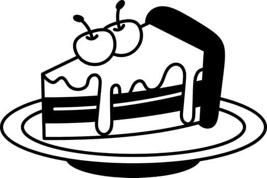 Doodle style illustration depicting a cheesecake slice vector