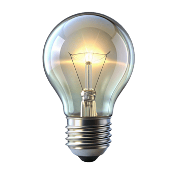 Glowing Light Bulb Idea Illumination Inspiration Concept 3D Render png