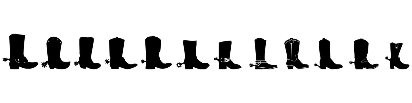 Cowboy boot icon set. Cowboy illustration sign collection. Boot symbol or logo. vector