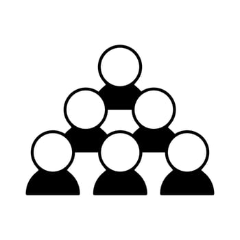 Teamwork icon group of people in a flat color glyph pictogram illustration vector