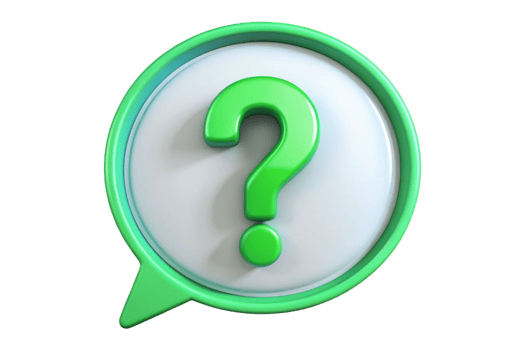 Green 3D Question Mark in a Speech Bubble Icon Illustration png