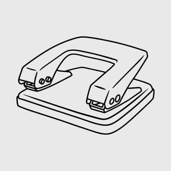 A black and white illustration of a paper hole puncher vector