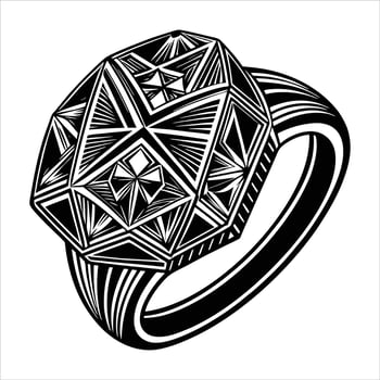 Vintage Art Deco Ring vector