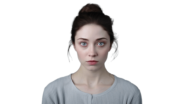 Shocked Woman Gazing at the Camera Isolated on Transparent Background png