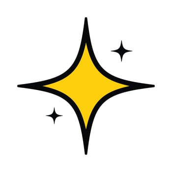 Shining yellow star flat design illustration vector