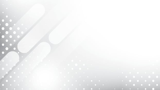 Abstract white and gray gradient background with curve lines and halttone effect, vector