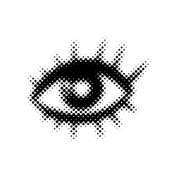 Punk style. Halftone eye png